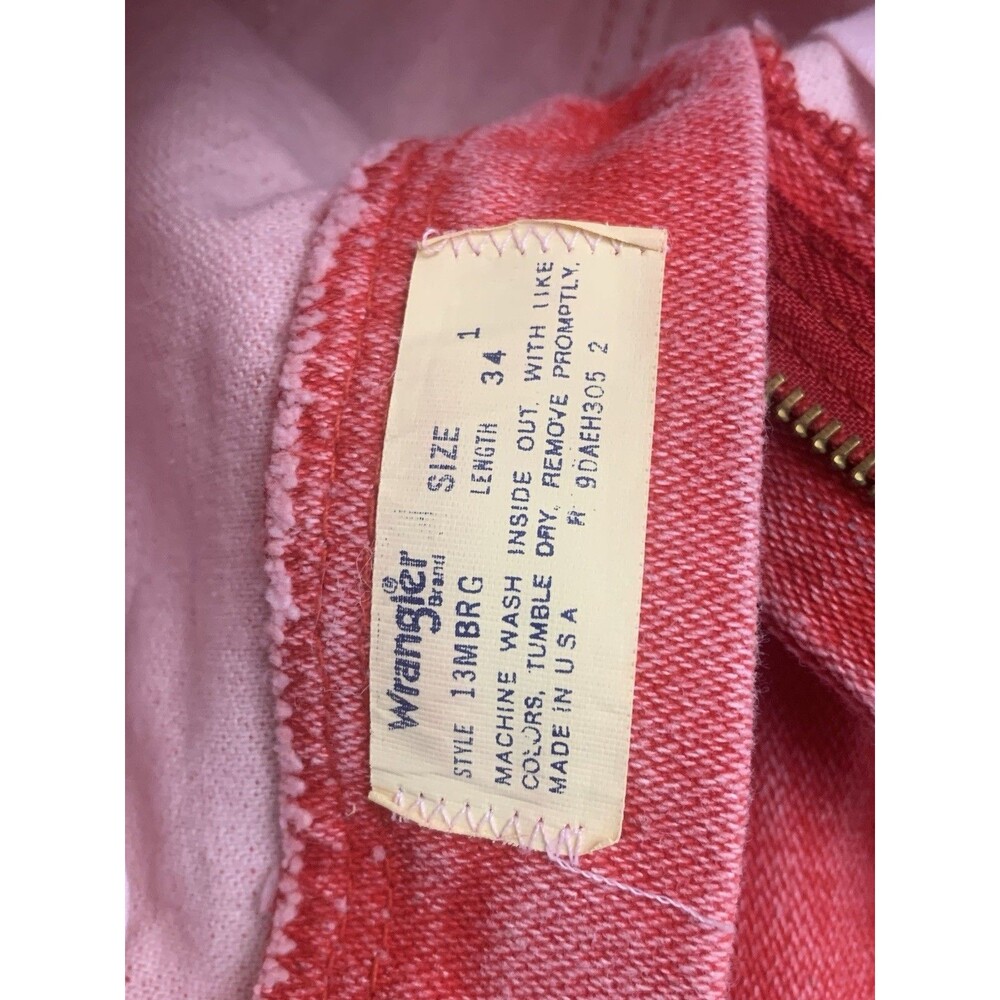 VTG Wrangler Women’s Jeans 1 x 34 Cowboy Cut Western Acid Wash Red-Orange Rodeo - Picture 16 of 16